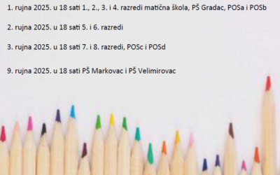 Obavijest o održavanju roditeljskih sastanaka