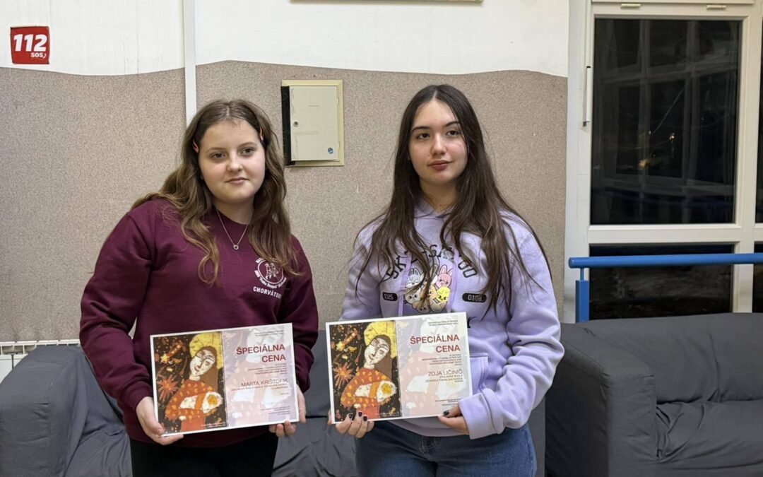 Zoja Ličinić i Marta Krištofik osvojile Posebnu nagradu na 22. međunarodnom natjecanju dječjih likovnih i kreativnih radova pod nazivom „Božićna razglednica“
